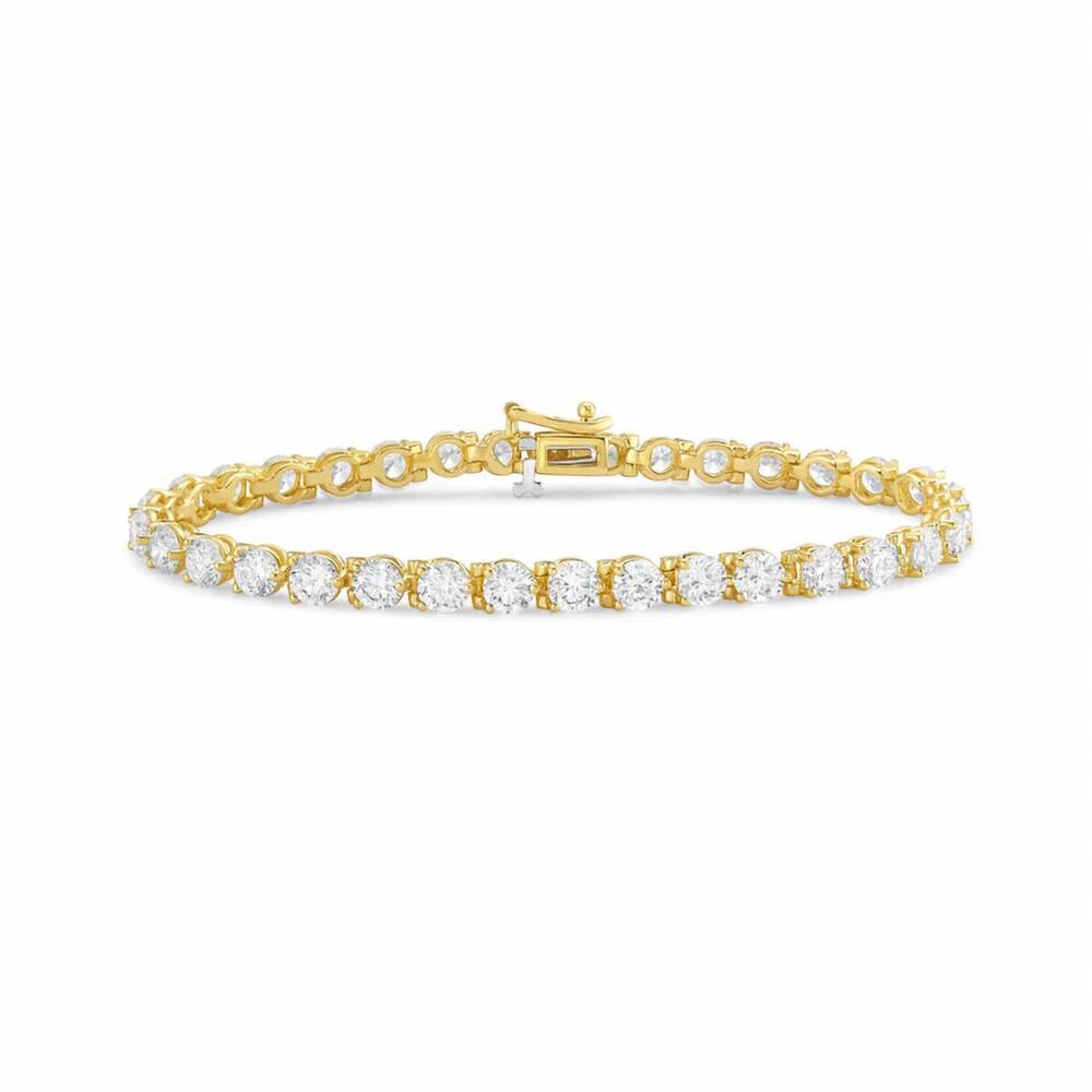 NEW DIANA M JEWELS women's round lab-grown diamond tennis bracelet (28.00 ct) -